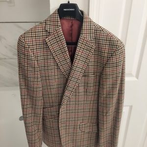 Charles Tyrwhitt Slim Fit 40R Tan Plaid Blazer